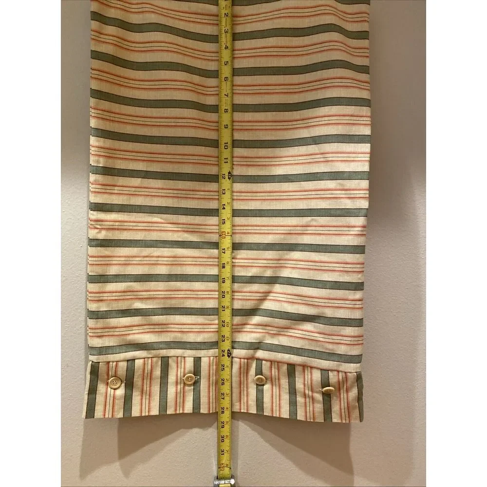 Waverly Luxury Collection Pillow Sham Cotton Tan Green Melon‎ Stripe Standard